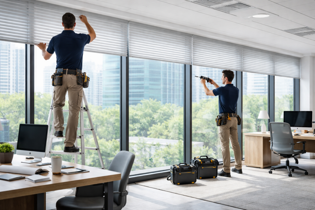 Commercial Blind installation