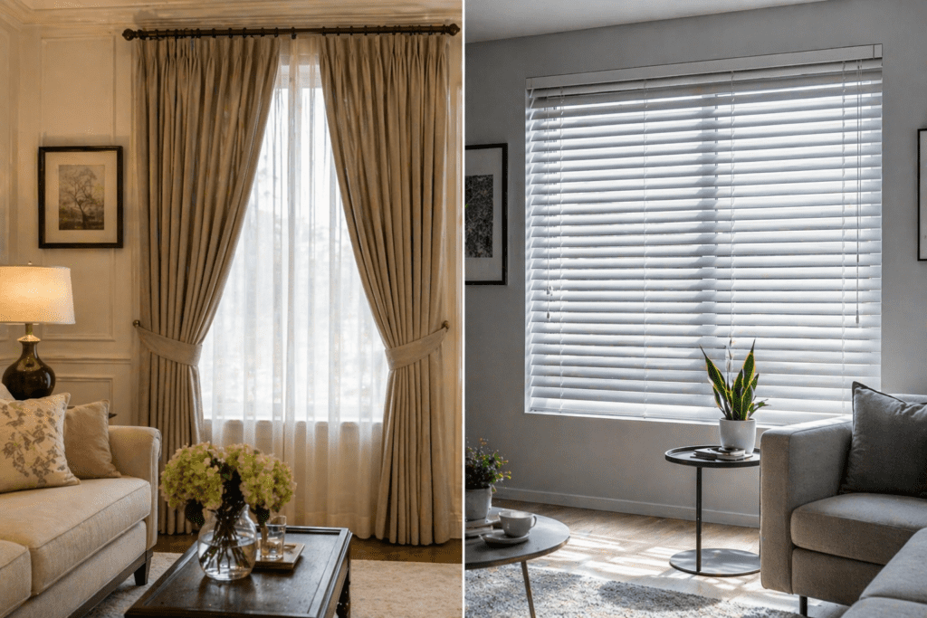 Curtains vs Blinds