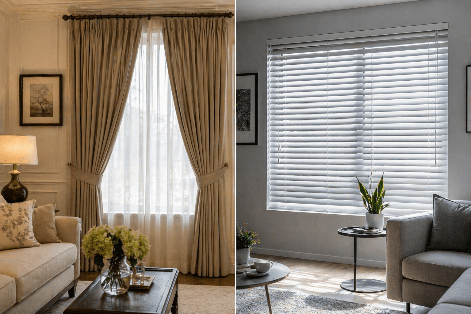 Curtains vs Blinds