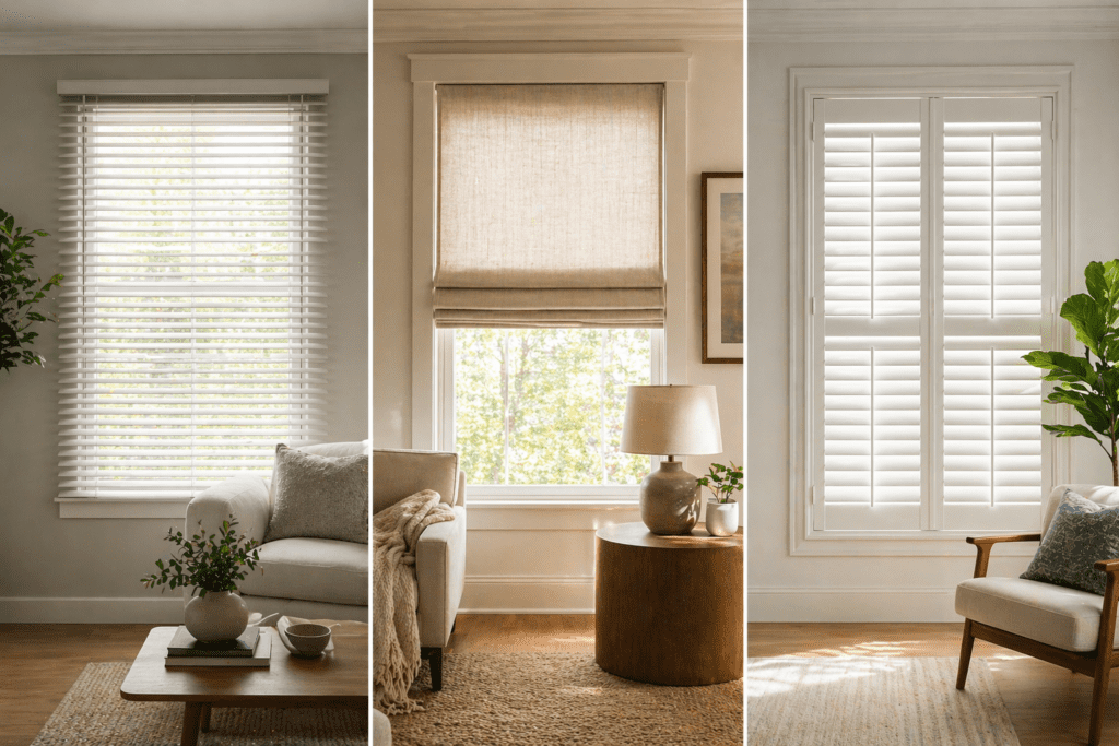 blinds vs shades vs shutters
