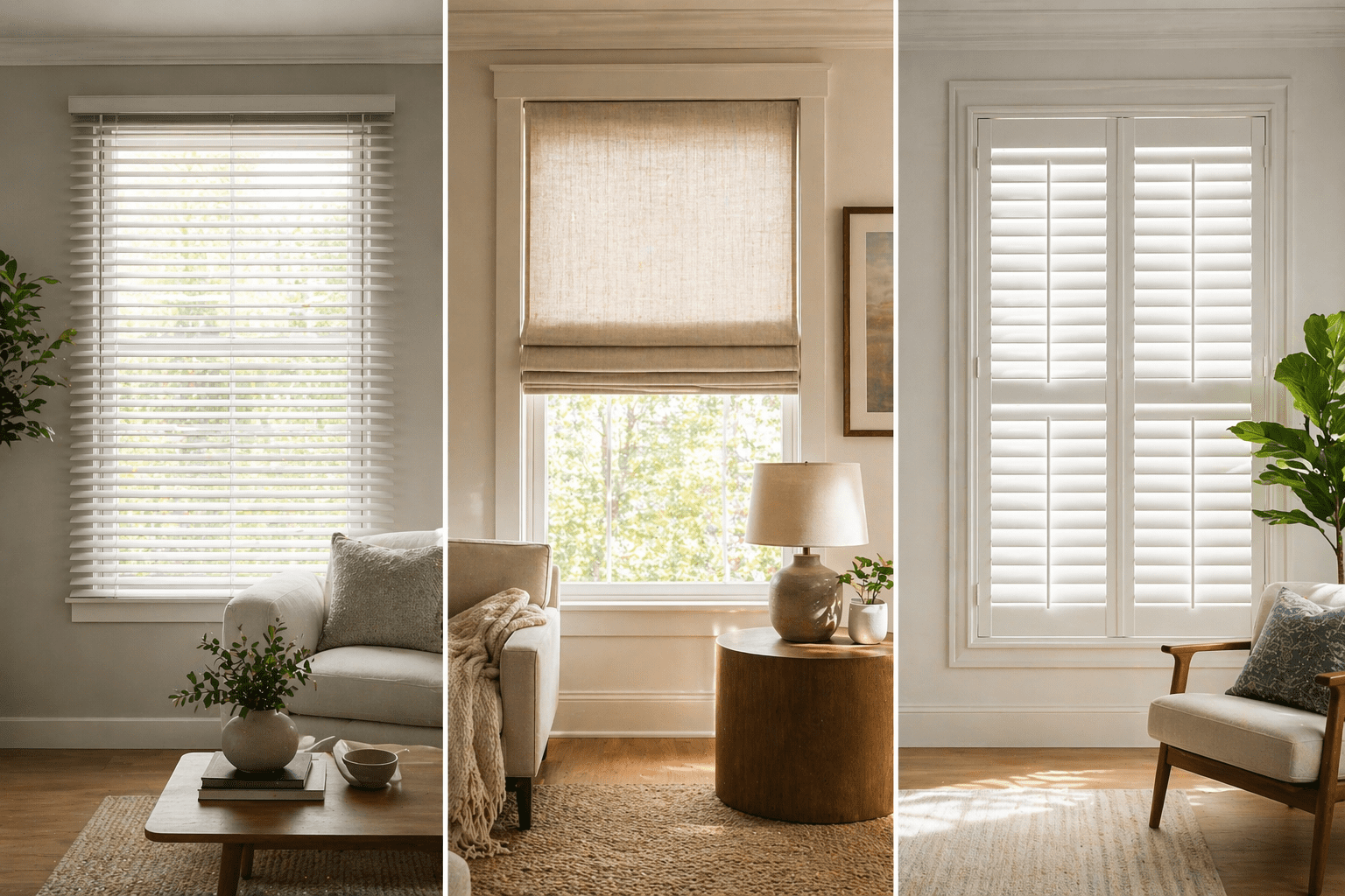 blinds vs shades vs shutters