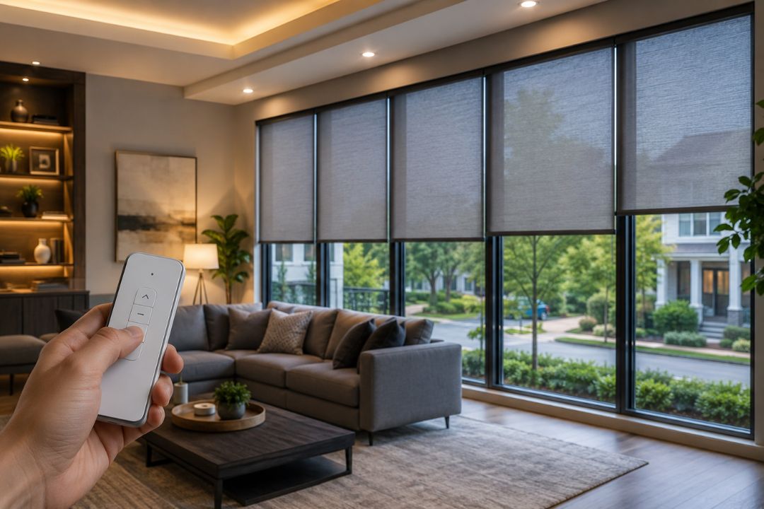 motorized custom blinds for smart homes in raleigh