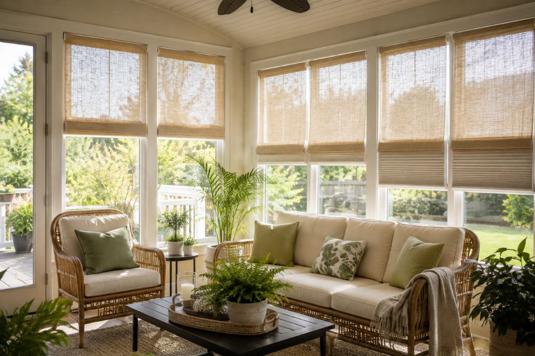 5 window treatment tips for sunrooms in greensboro, nc