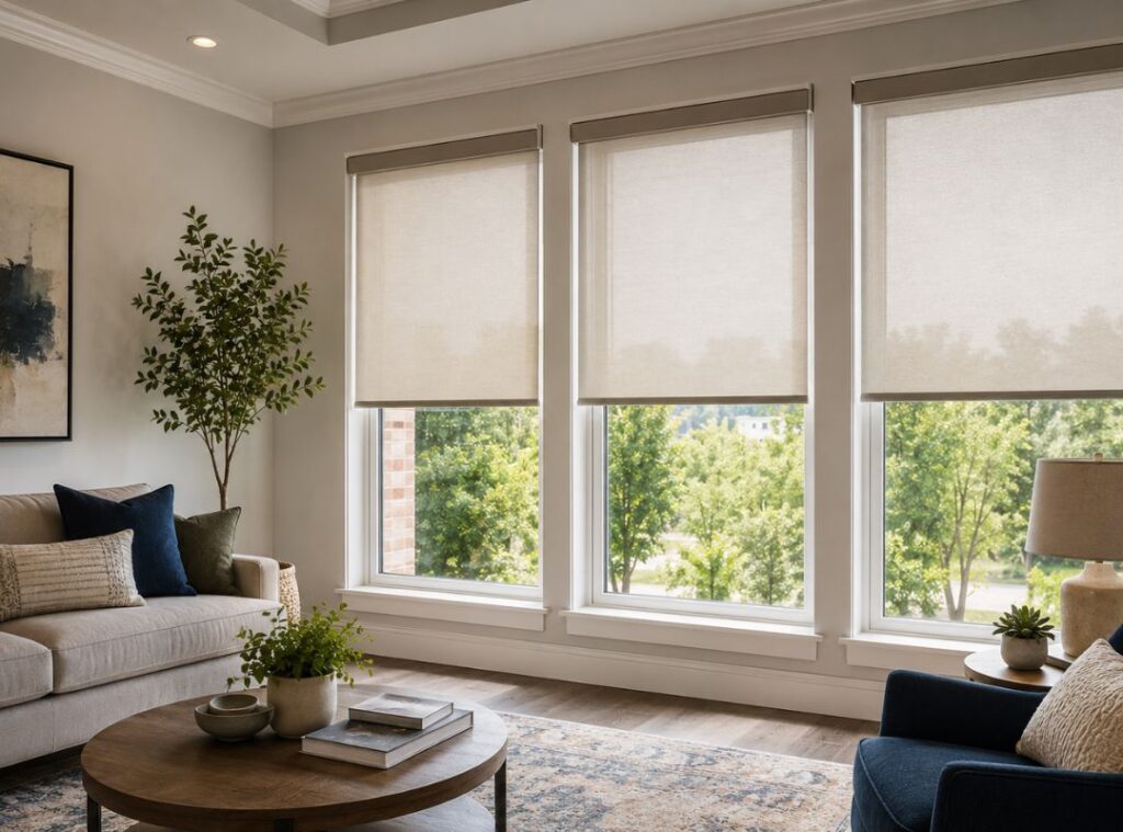 best roller shades for living rooms in raleigh
