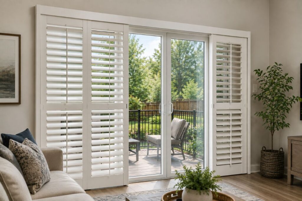 plantation shutters for sliding doors in raleigh