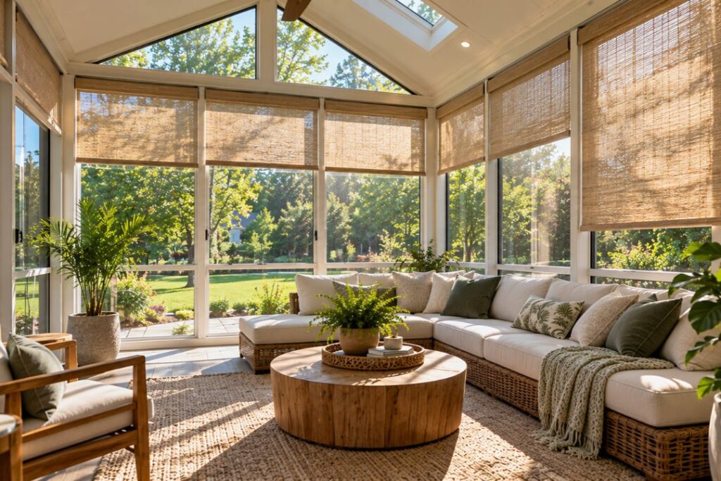 window coverings for sunrooms in greenville, sc homes