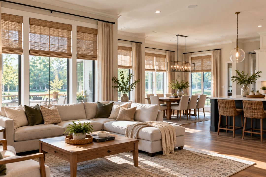window treatment ideas for open-concept homes in greenville, sc