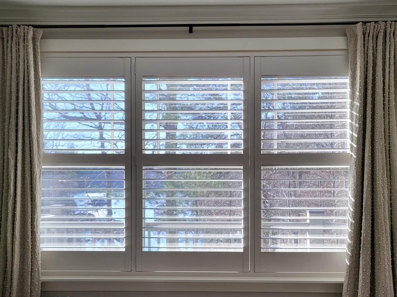 Custom Blinds in a Modern Living Room Elegant custom blinds enhancing a modern living room in Winston-Salem. Stylish Drapes in a Cozy Bedroom Luxurious drapes adding warmth and style to a cozy bedroom. Energy-Efficient Window Shades Energy-efficient window shades installed in a bright kitchen. Elegant Shutters for Home Privacy Beautiful wooden shutters providing privacy in a sunny living room. Versatile Roman Shades in Dining Area Versatile Roman shades adding sophistication to a dining area. Child-Safe Window Treatments Child-safe window treatments designed for a nursery in Raleigh. Blackout Curtains for a Home Theater Stylish blackout curtains perfect for a home theater setup. Light-Filtering Shades in a Home Office Light-filtering shades creating a bright, inviting home office.